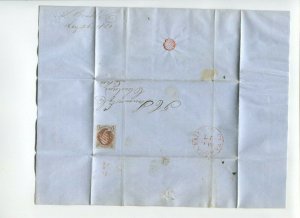 1 Franklin Used Stamp on 1850 Cover Cuyahoga Falls to Cleveland Ohio (1 Cvr 29)