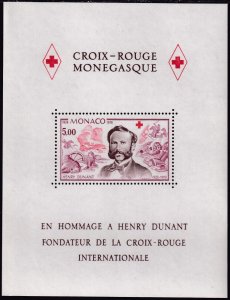 Sc# 1137 Monaco 1978 Henri Dunant & Red Cross S/S souvenir sheet MNH $4.25 