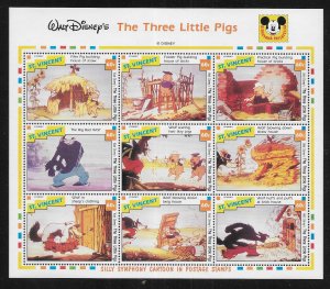 St. Vincent 1792 Disney The Three Little Pigs mini-sheet MNH c.v. $8.50 (fr)