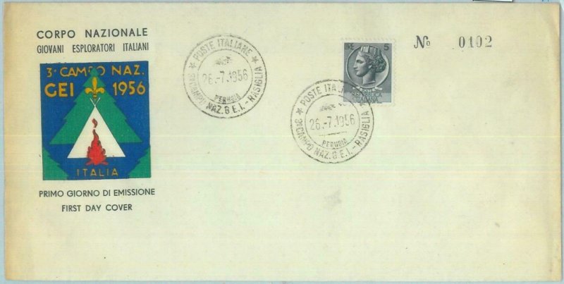 84831 -  ITALY  - POSTAL HISTORY - SPECIAL COVER & postmark  1956 Boy Scouts