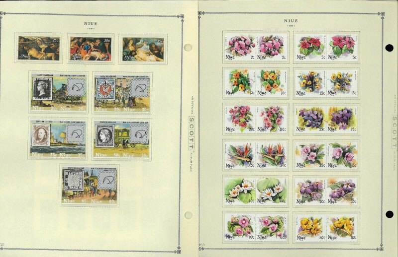 Niue 1902-1987 MNH & LH in Mounts (a few used) on Scott International Pages