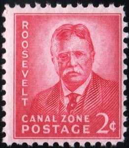 Canal Zone SC#138 2¢ Theodore Roosevelt Single (1949) MNH