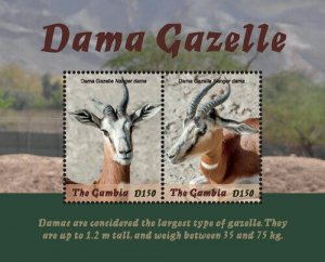 Gambia 2018 - Dama Gazelle, Endangered Animals - Souvenir Stamp Sheet - MNH