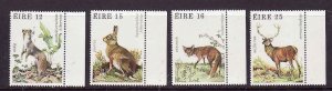 Ireland-Sc#480-3- idAA-unused NH set-Animals-Fox-Deer-Ermine-Hare-1980-