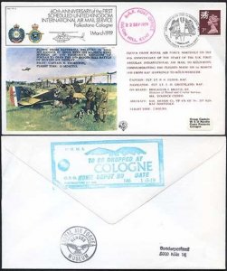 FF1-Aa 60th Ann of the 1st Scheduled UK Int Air Mail Service Standard (A)