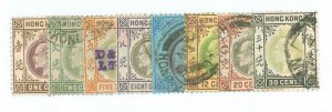 Hong Kong #71-72/74-79 Used