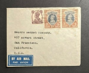 1946 Calcutta India Airmail Cover to San Francisco CA USA