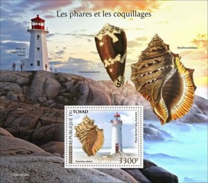 Chad - 2021 Lighthouses and Seashells - Stamp Souvenir Sheet - TCH210120b