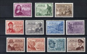 Norway 1947 Norwegian Post Office set of 11 very fine mint sg384-94 cat £42