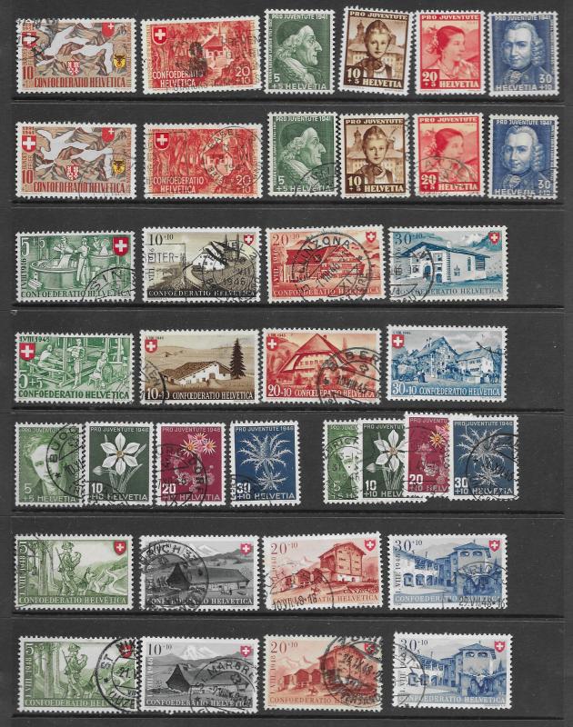 Switzerland B110-1,B146-9,B174-7 plus more used f-vf, see desc. 2019 CV $149.35