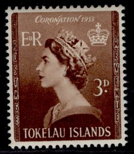 NEW ZEALAND - Tokelau Islands QEII SG4, 3d 1953 CORONATION, NH MINT.