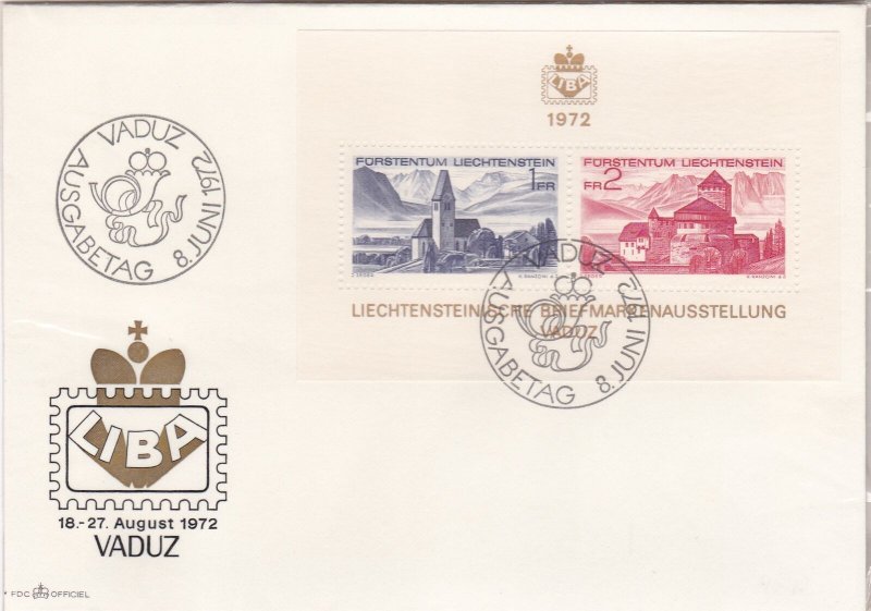 Liechtenstein 1972 LIBA Stamps Pic Slogan Cancels Town Stamps FDC Cover Ref30024