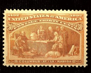 HS&C: Scott #239 30 Cent Columbian 9/14 PSAG Cert stating NH. Vf MNH US Stamp