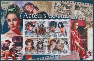 Burundi 2011 CTO Famous People Stamps John Wayne Romy Schneider Brando 4v M/S