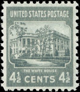 Scott#: 809 - The White House 4 1/2c Single Stamp MNH OG -- Free Shipping --