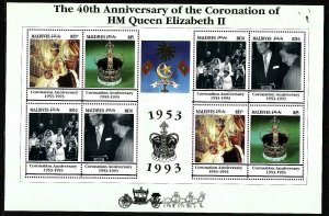 British Royalty-Maldive Is.-Sc#1846-unused NH sheet-QEII 40t