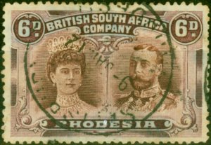 Rhodesia 1910 6d Red-Brown & Mauve SG144 Fine Used