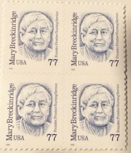 US # 2942 Mary Breckinridge 77c block of 4 1998 Mint NH