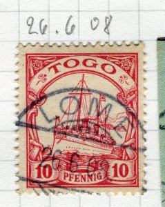 GERMAN COLONIES TOGO; 1900s early Yacht type POSTMARK value, LOME