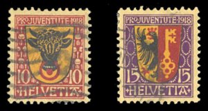 Switzerland #B10-11 Cat$54.50, 1918 Semi-Postals, set of two, used