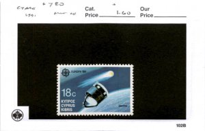 Cyprus, Postage Stamp, #780 Mint NH, 1991 Spacecraft Europa