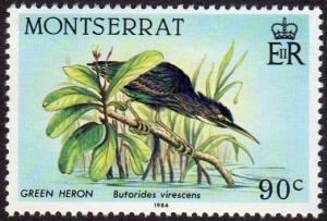 Montserrat 532 - Mint-NH - 90c Green Heron (1984) (cv $1.50)