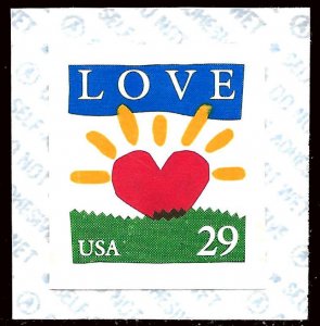 Sc 2813bv  29¢ Love Sunrise SA Coil Single, MNH