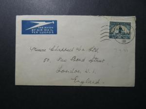 South Africa 1937 Airmail Cover to UK - Z12516