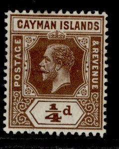 CAYMAN ISLANDS GV SG40, ¼d brown, M MINT.