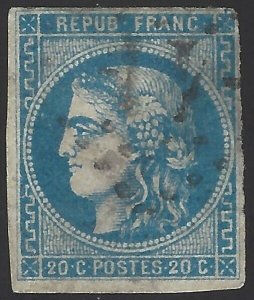 France Stamp Scott #43 Used Fine, 1870-1871