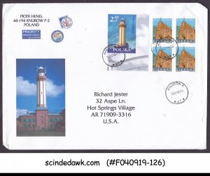 POLAND - 2005 SPECIAL LIGHTHOUSE COVER TO USA WITH LIGHTHOUSE STAMPS