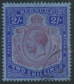 BERMUDA 1922-34 KGV 2shilling Ultramarine & Violet on Blue Paper Sc 94 VFU