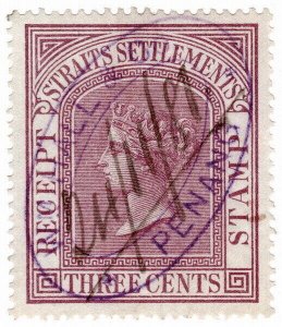 (I.B) Malaya (Straits Settlements) Revenue : Receipt 3c (1880)