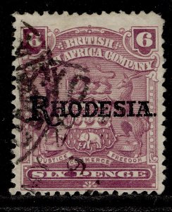 RHODESIA EDVII SG106c, 6d dull purple, FINE USED. Cat £13.