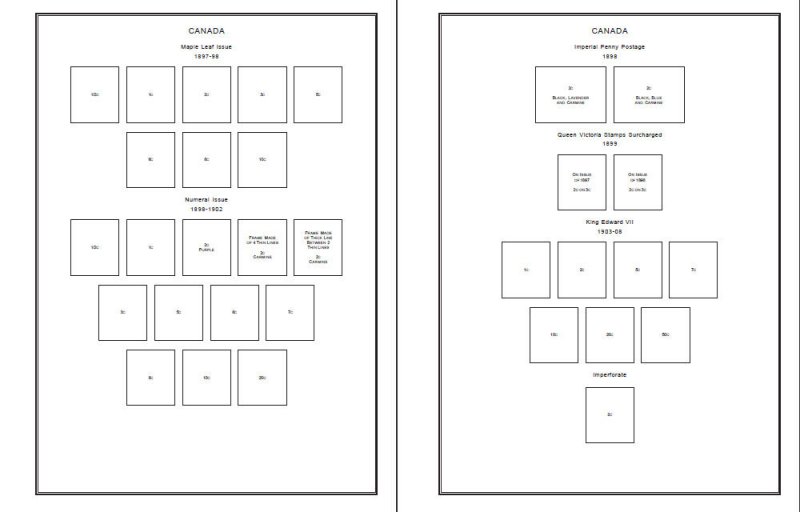 CANADA  STAMP ALBUM PAGES 1851-2011 (430 pages)