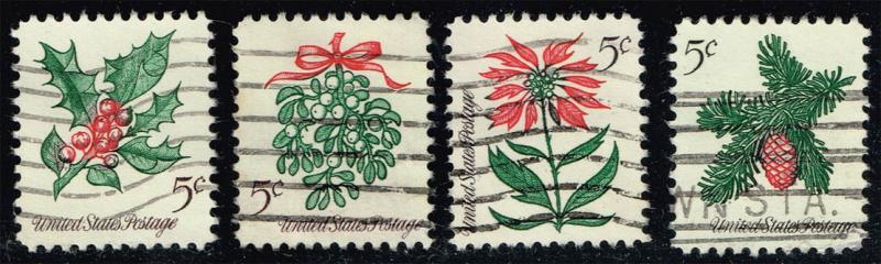 US #1254-1257 Christmas Plants; Used (1.00)