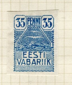 ESTONIA; 1919 early local Imperf issue Mint hinged 35p. value