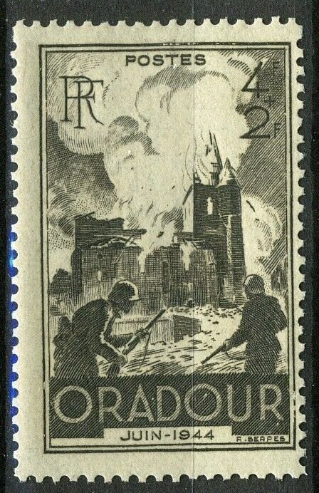 France 1945, 4+2 Fr Destruction of Oradour-sur-Glane WW2 VF MNH, Mi 734