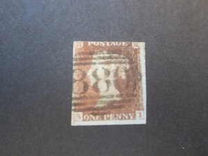 United Kingdom 1841 Sc 3 Red penny FU