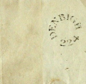 GB Wales Cover *DENBIGH/ 224* Circular Mileage Rated *11* London EL 1825 MZ569