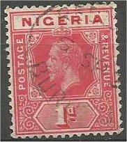NIGERIA, 1921, used 1p, King George V, Scott 19