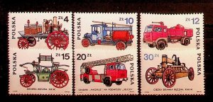 Poland Sc 2664-9 MNH Set of 1984 - Fire Engines