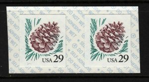 1993 Pine Cone Sc 2491c 29c COIL MNH pair