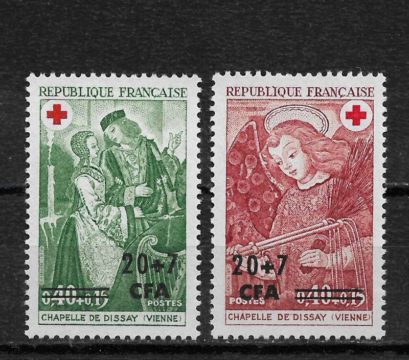 Reunion CFA 1974,Red Cross Issue ,Scott # B34-B35,XF Superb MNH**