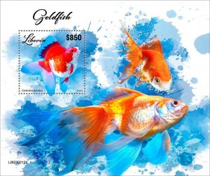 LIBERIA- 2023 - Goldfish - Perf Souv Sheet - Mint Never Hinged