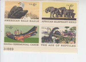 1970 USA Natural History Museum P#B4  (Scott 1387-90) MNH