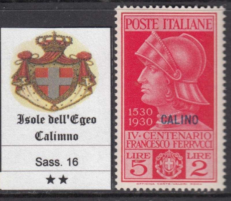 ITALY - EGEO Calimno   FERRUCCI top value n.16  MNH***