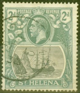 St Helena 1923 2d Grey & Slate SG110a Broken Mainmast Fine Used