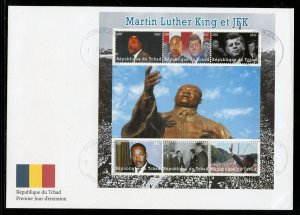 CHAD 2022 MARTIN LUTHER KING AND JFK SHEET FIRST DAY COVER