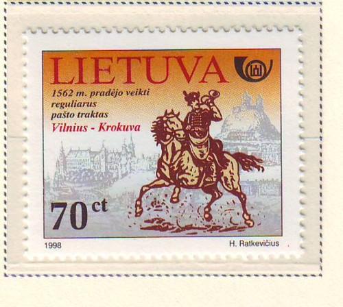 Lithuania Sc 611 1998 Vilnis Cracow Route stamp mint NH